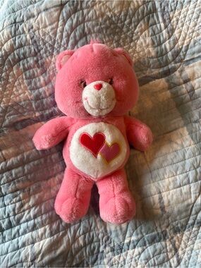 Care Bear Vintage 80s - Pink Heart Plush Teddy Bear - Kids Toy
